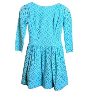 Lilly Pulitzer Lori Fit n Flare Dress XO Lace Shorely Blue